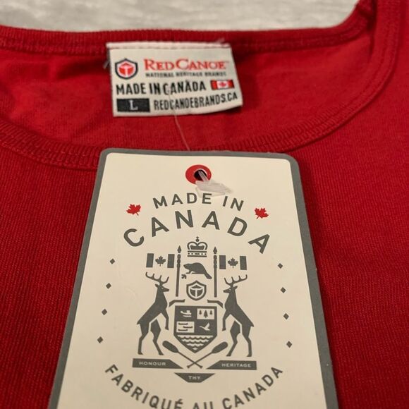 New Red Canoe Womens Red T Shirt Size Large Canx Short Sleeve Top - Picture 3 of 7